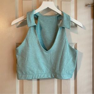 EUC Outdoor Voices Warmup Collared Crop in Caribbean, Size Medium